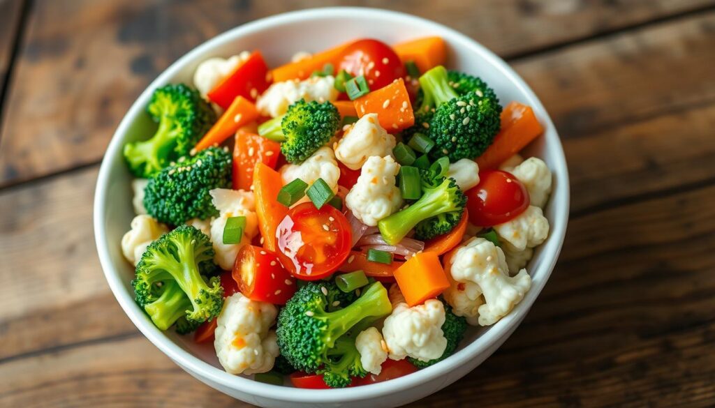 Asian-inspired broccoli cauliflower salad Asian-inspired broccoli cauliflower salad
