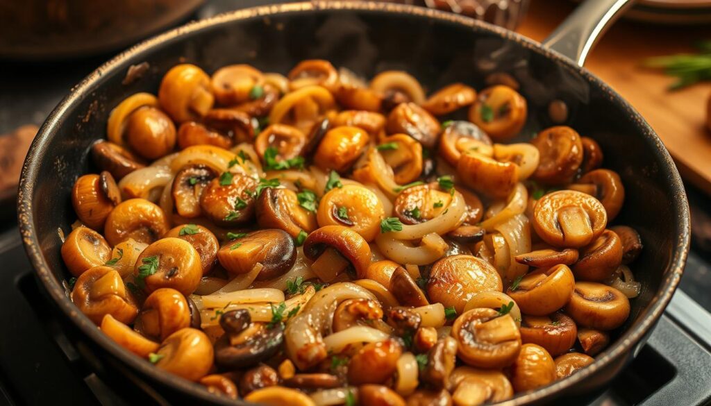 Sautéed mushrooms and onions Sautéed mushrooms and onions